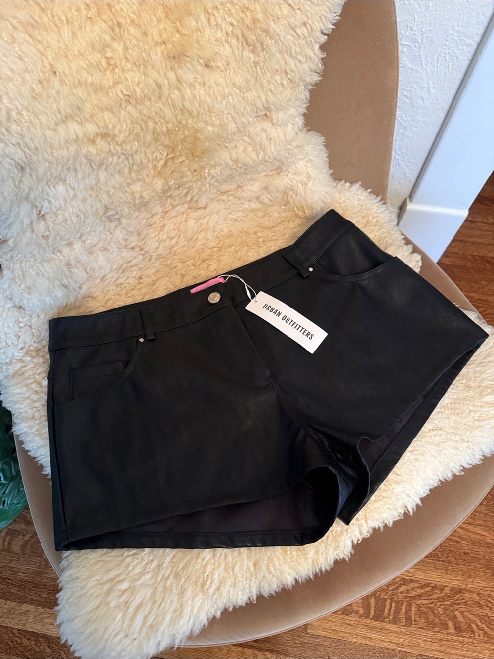 Urban Outfitters Edikted Black Faux leather shorts